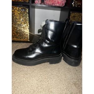 Black combat boots